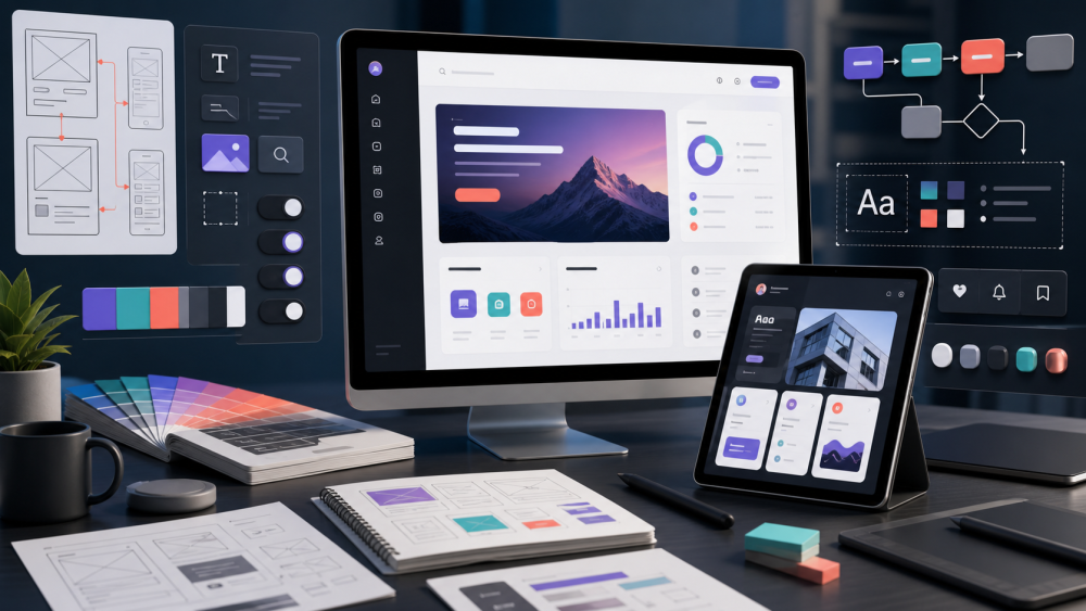 TrioWebTech UI UX design workspace