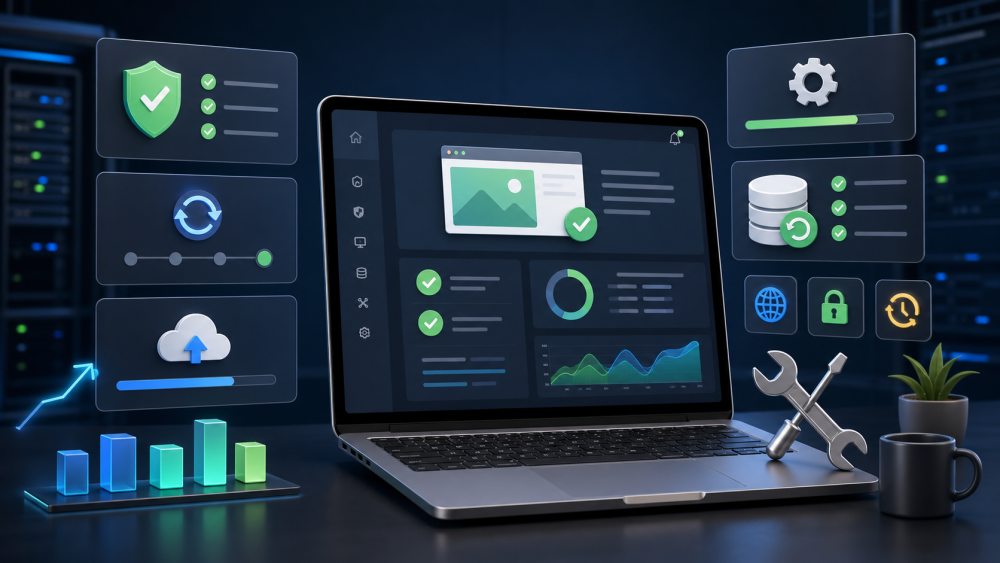 Secure website maintenance dashboard